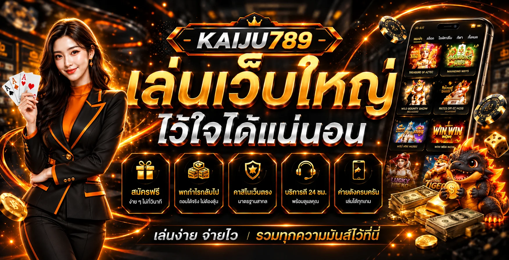 หน้ารวมเกมสล็อต KAIJU789 พร้อมข้อมูลบริการ